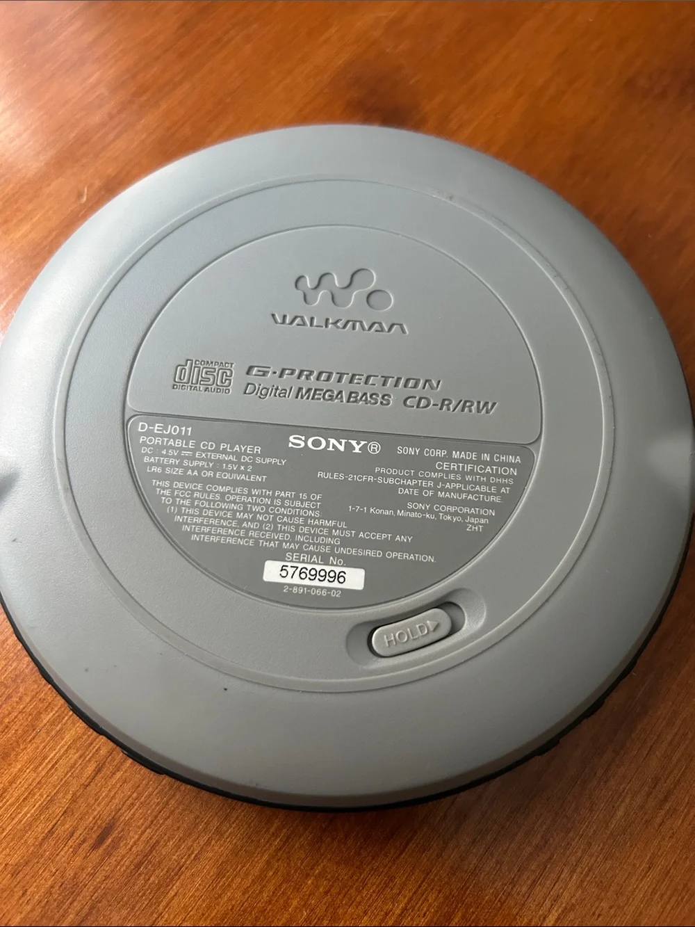 Sony Silver CD Walkman D-EJ011 Portable Disc Player